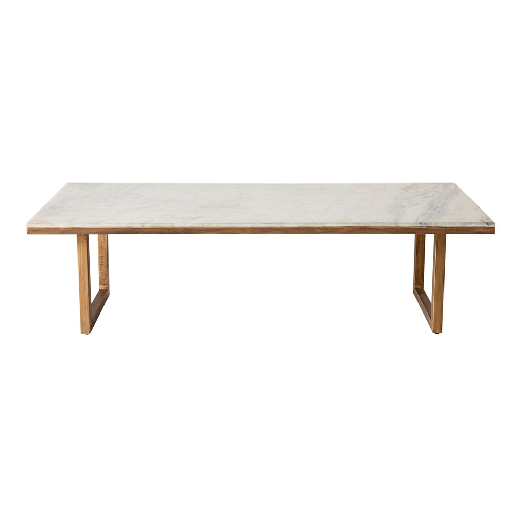Waratah Round Marble Top Coffee Table White Gold