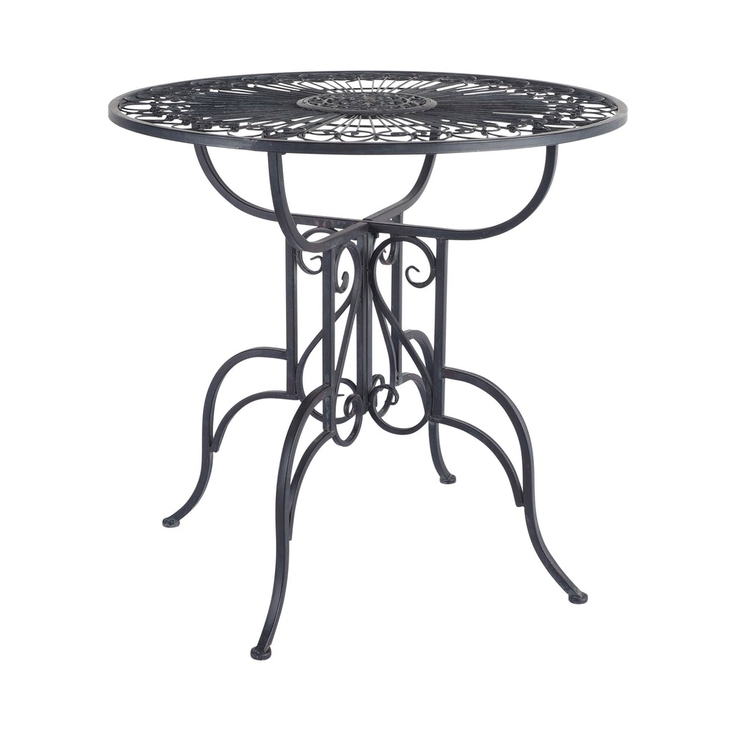 Arles French Bistro Steel Garden Table Matte Black