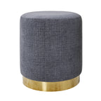 Pouf rond Edie Solace bleu égéen