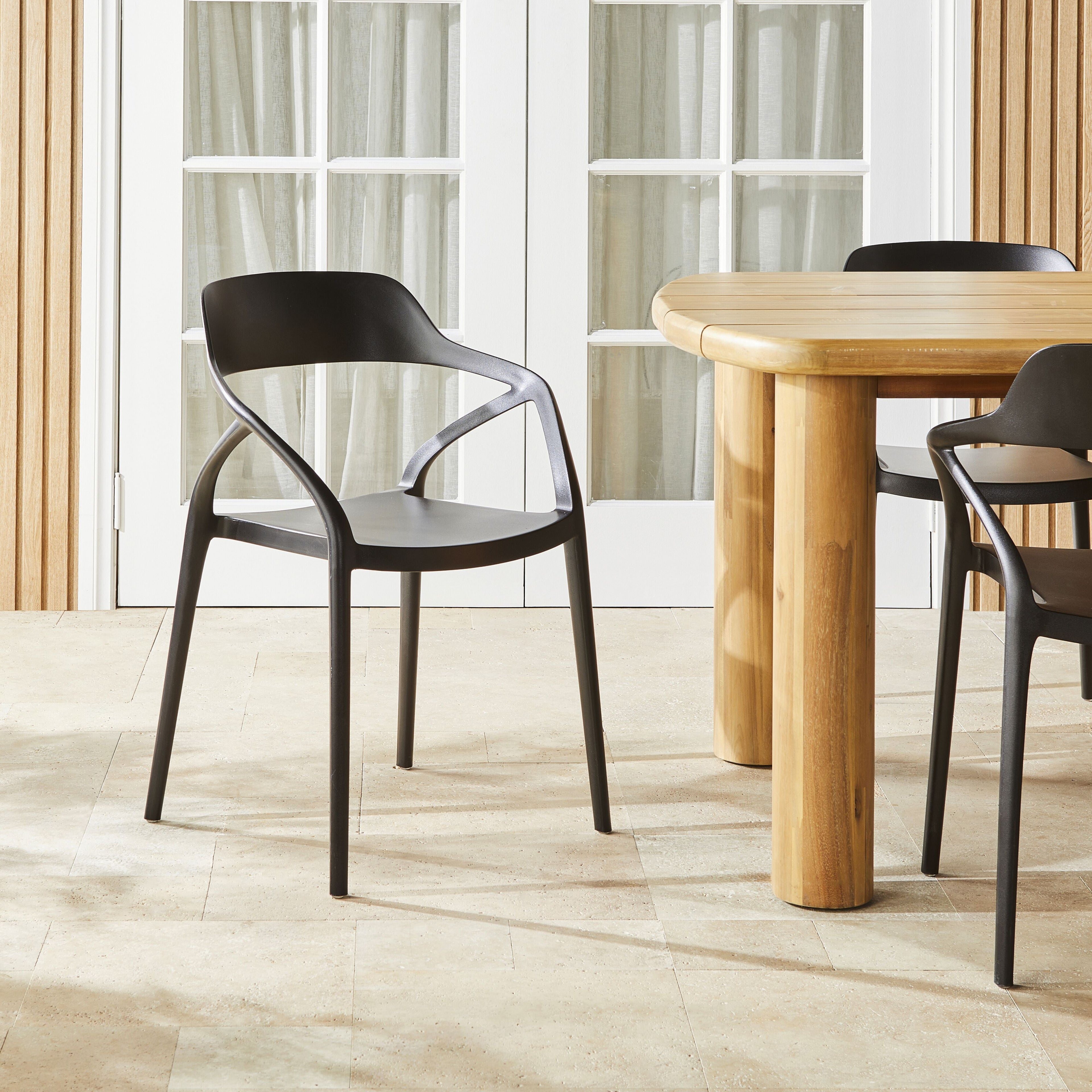 Inigo Outdoor Aluminium Stackable Dining Chair Matte Black