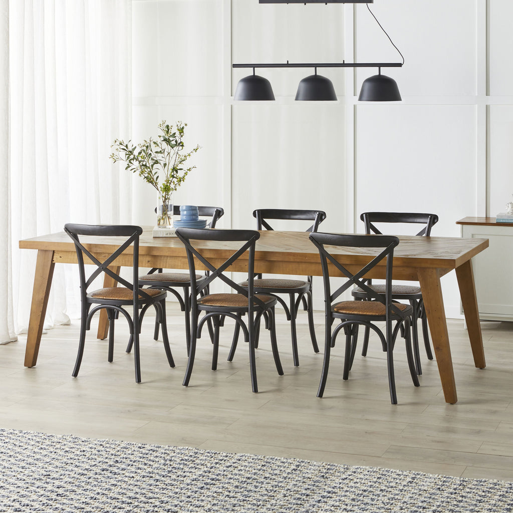 Provincial Cross Back Dining Chair Black