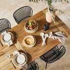 Chaise de salle à manger empilable Lini en aluminium d'extérieur noir mat