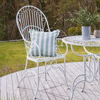 Arles Bistro français Chaise de jardin en acier Blanc brillant