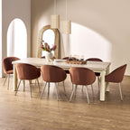 Chaise de salle à manger Aubrey en velours caramel