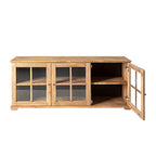 Buffet Kalise en bois recyclé avec 3 portes vitrées