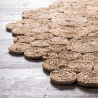Tapis rond naturel cousu main Cochin 120cm