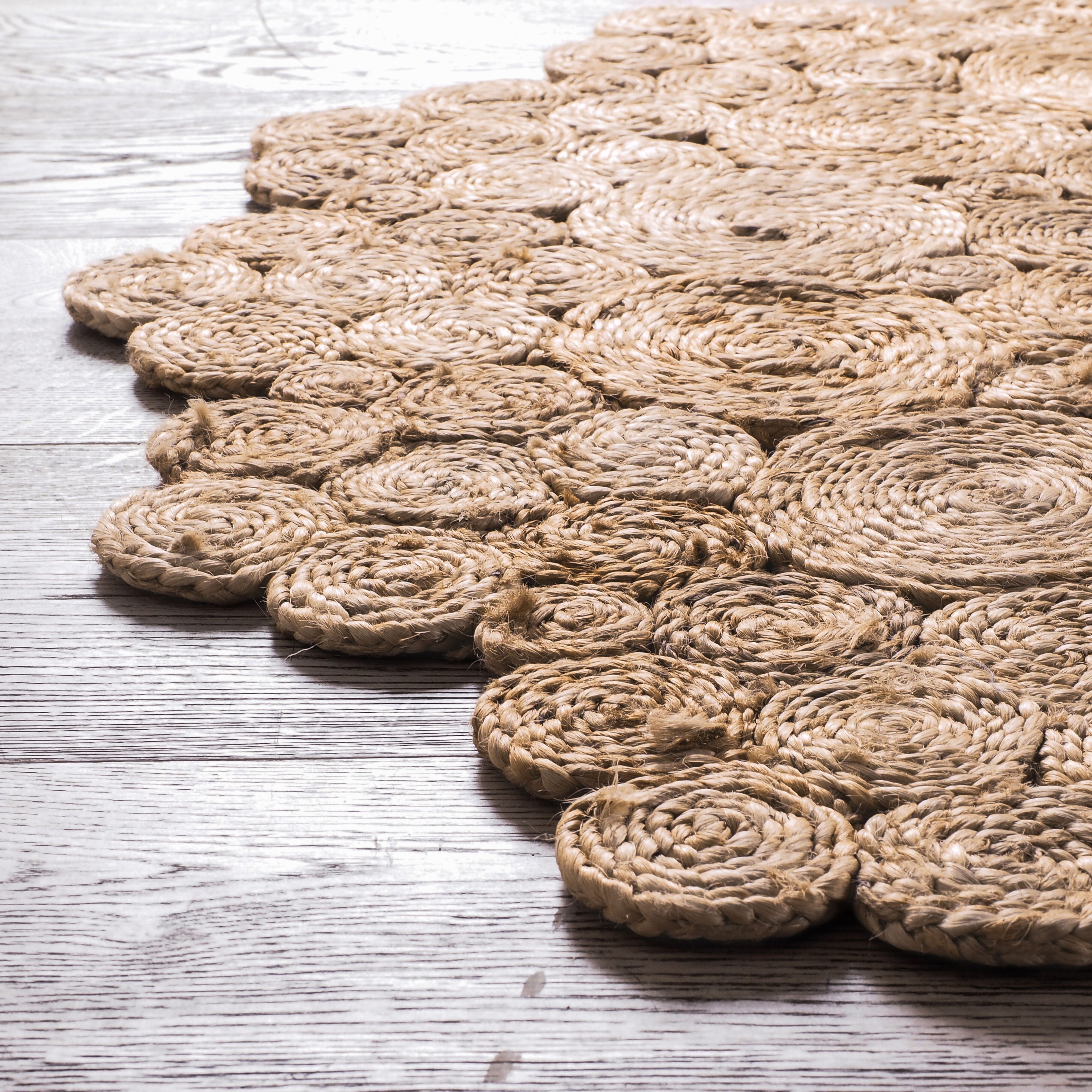 Cochin Hand Stitched Natural Round Rug 120cm