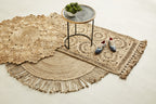 Tapis rond naturel cousu main Cochin 120cm