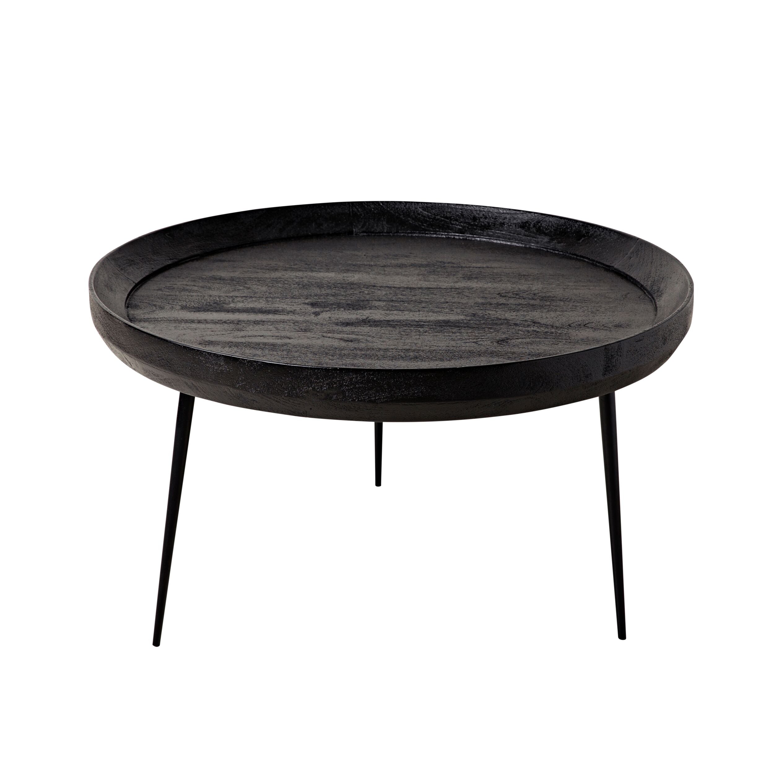 Luna Round Solid Timber Coffee Table Matte Black