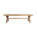 Reclaimed Teak Cross Leg Solid Timber Dining Table Natural 260cm