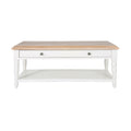 Clover 1 Drawer Solid Timber Coffee Table White Natural