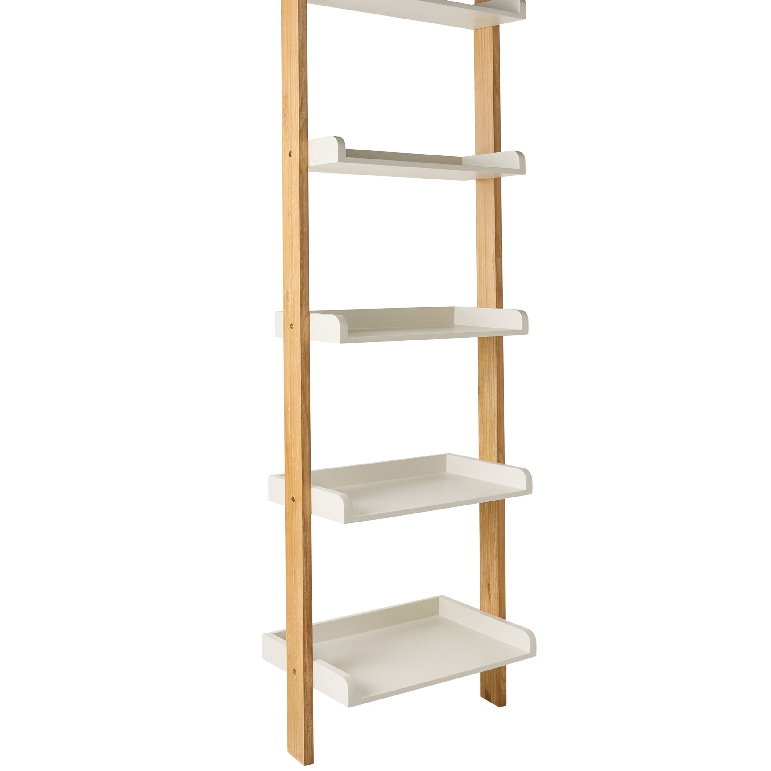 Clover Ladder Open Timber Shelving Unit White 185x60cm