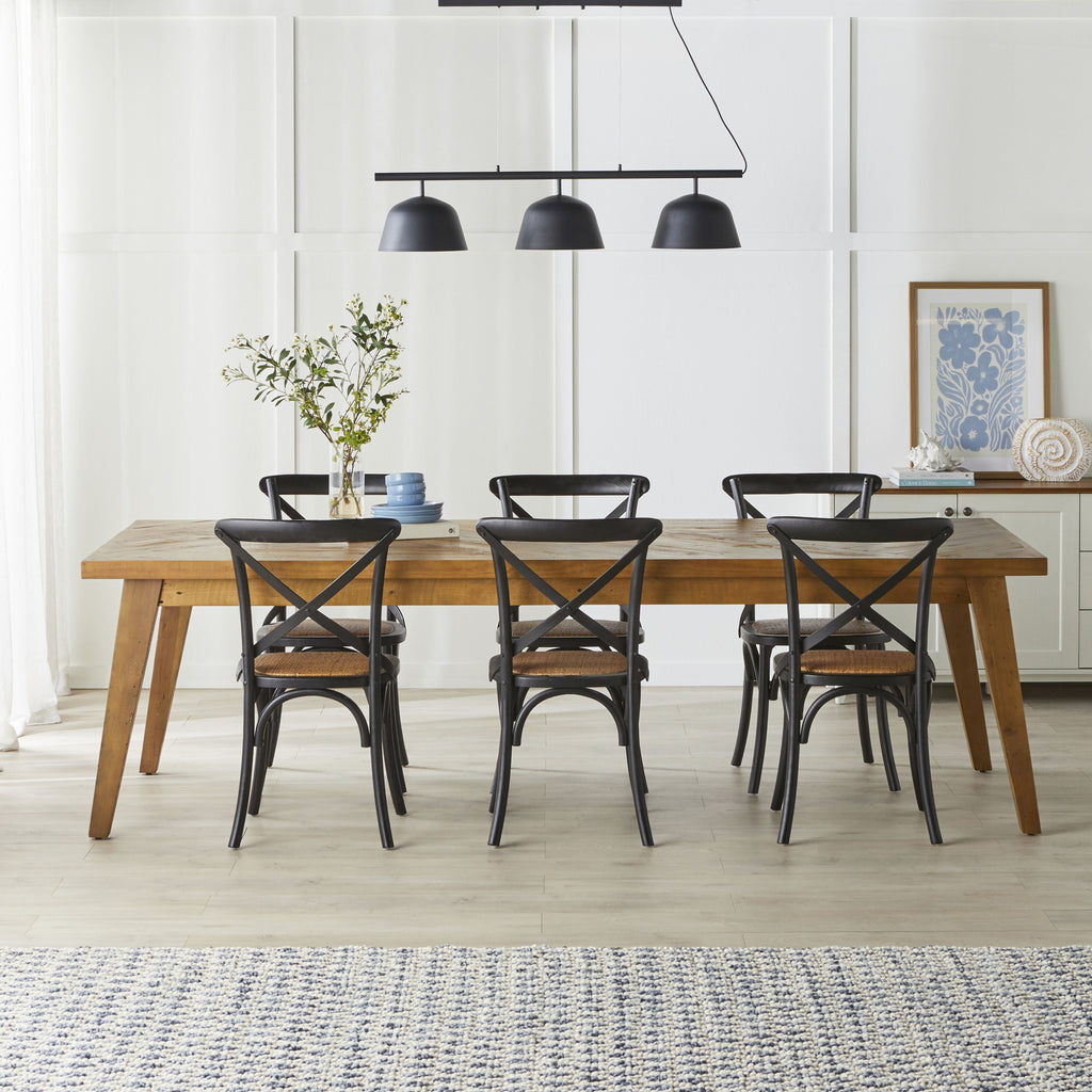 Provincial Cross Back Dining Chair Black
