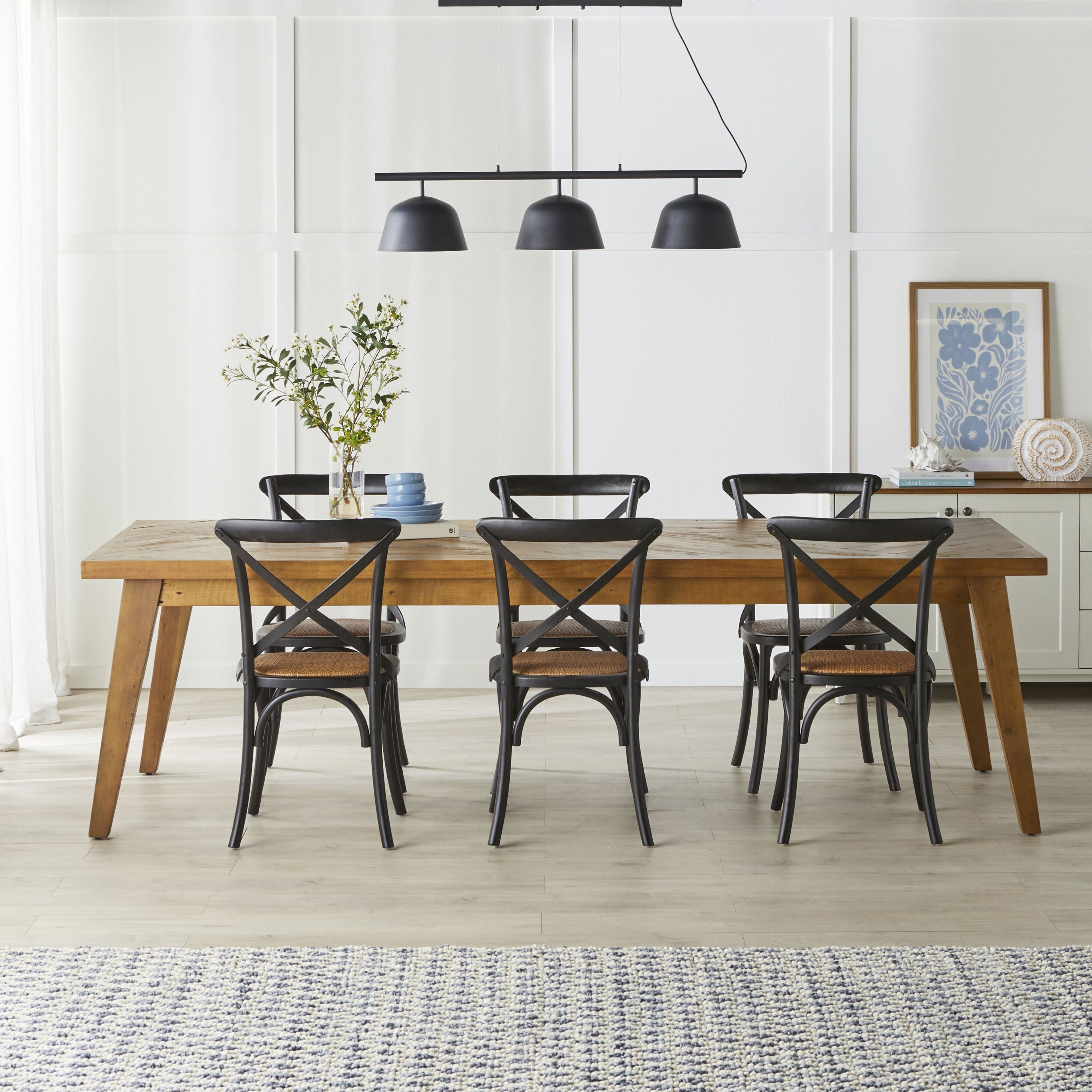 Provincial Cross Back Dining Chair Black
