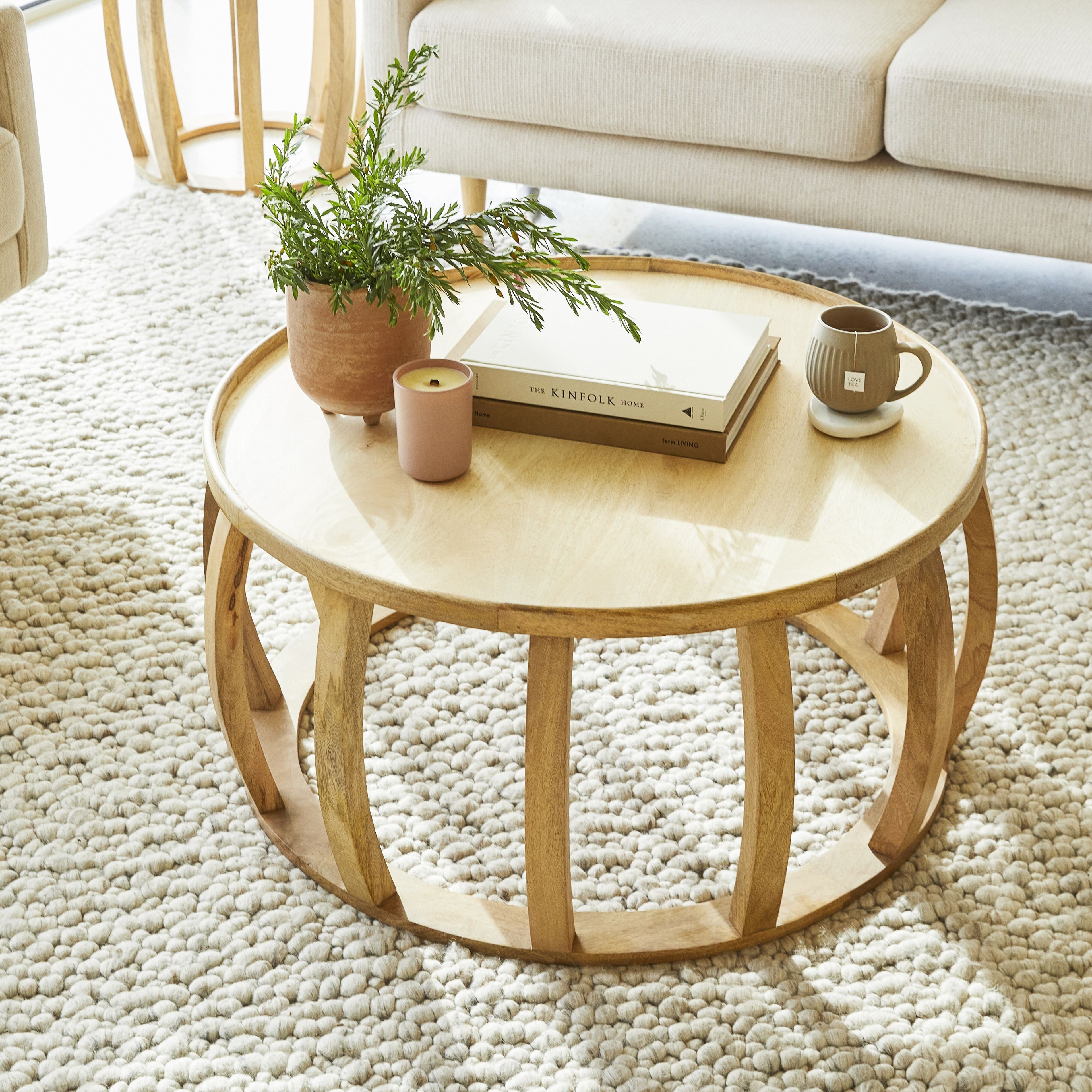 Ink Round Solid Timber Coffee Table Natural Oak