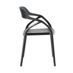 Chaise de salle à manger empilable Inigo en aluminium, noir mat