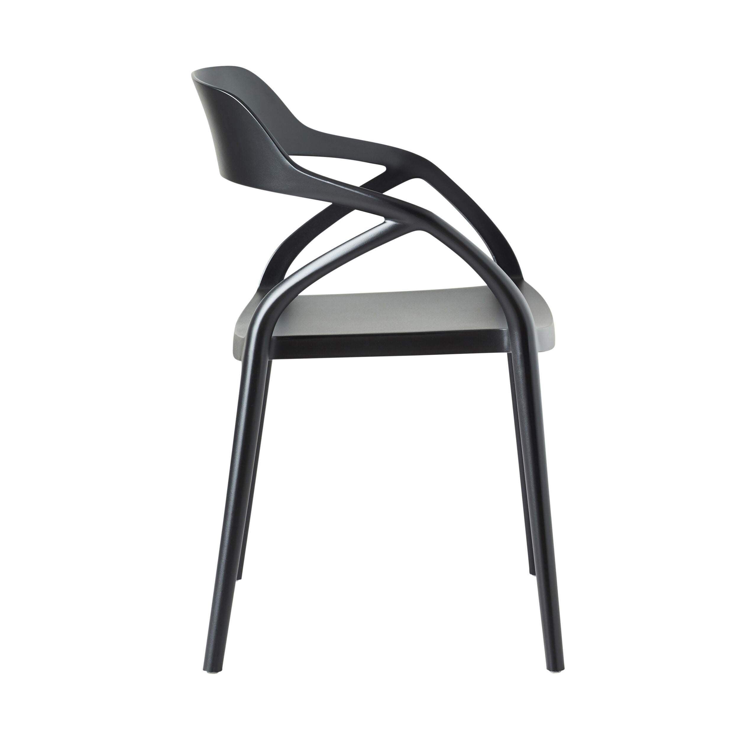 Inigo Outdoor Aluminium Stackable Dining Chair Matte Black