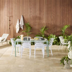 Chaise de salle à manger tapissée Romy Coastal Blanc éclatant