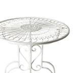 Table de jardin bistro en acier Arles Blanc brillant