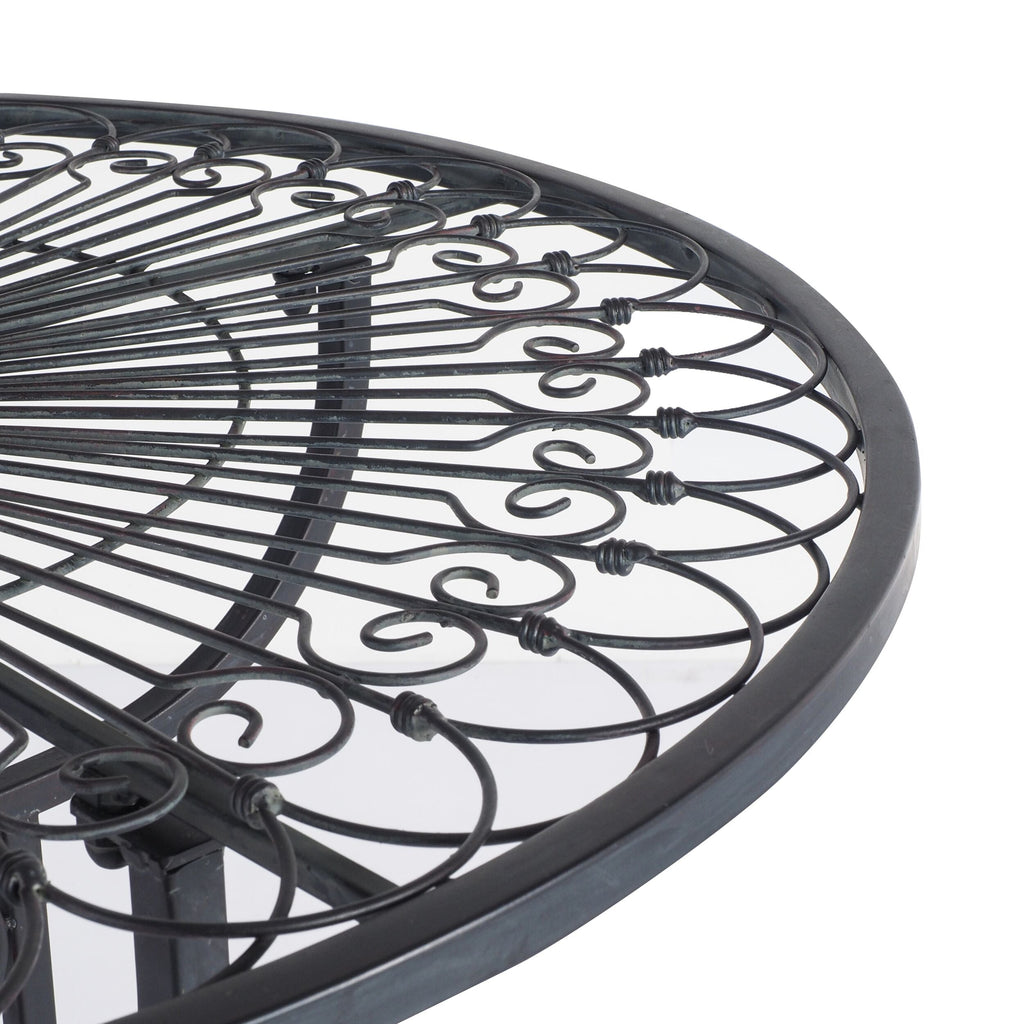 Arles French Bistro Steel Garden Table Matte Black