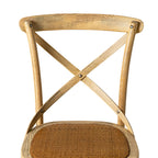Chaise de salle à manger provinciale à dossier croisé en chêne naturel