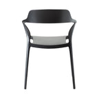 Chaise de salle à manger empilable Inigo en aluminium, noir mat