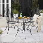 Chaise de jardin Arles Bistro française en acier noir mat