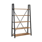 Étagère échelle grande en bois de style Mid-Century Fulham Naturel 193x121cm