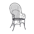 Chaise de jardin Arles Bistro française en acier noir mat