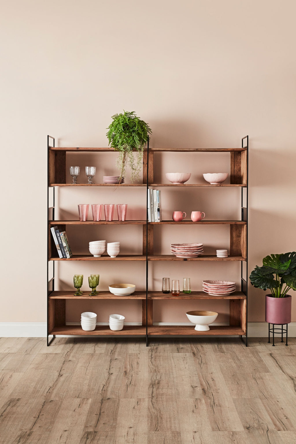 Miles Industrial Metal Tall Shelving Unit Black 190x180cm