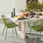 Table à manger Mantara en teck naturel pour extérieur 220 cm