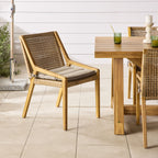 Chaise de salle à manger en rotin tressé d'extérieur Naturel