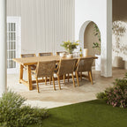 Chaise de salle à manger en rotin tressé d'extérieur Naturel