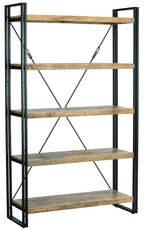 Étagère Fulham Mid Century en bois naturel, taille M, 200x120cm