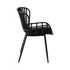 Chaise de salle à manger empilable Lini en aluminium d'extérieur noir mat