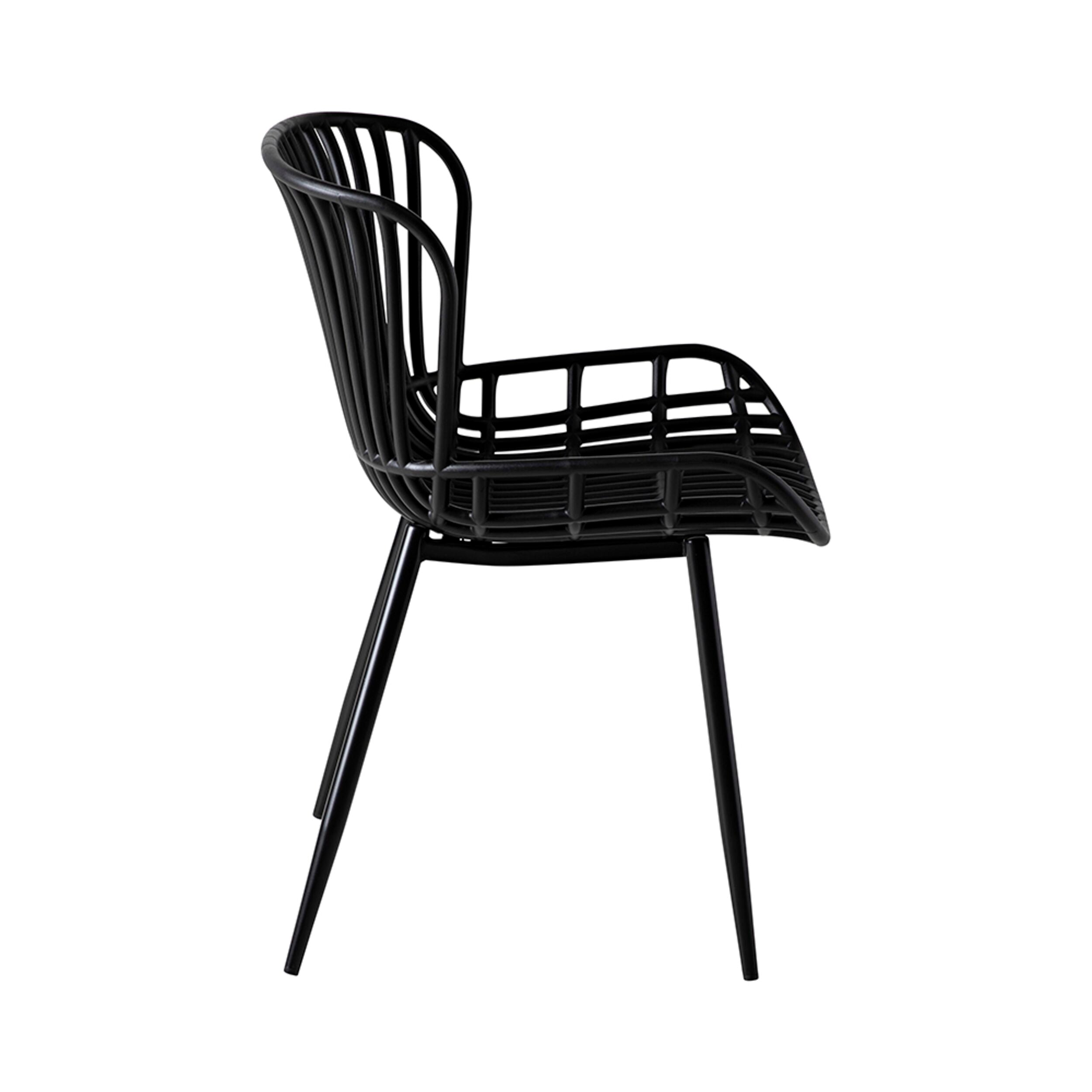 Lini Outdoor Aluminium Stackable Dining Chair Matte Black
