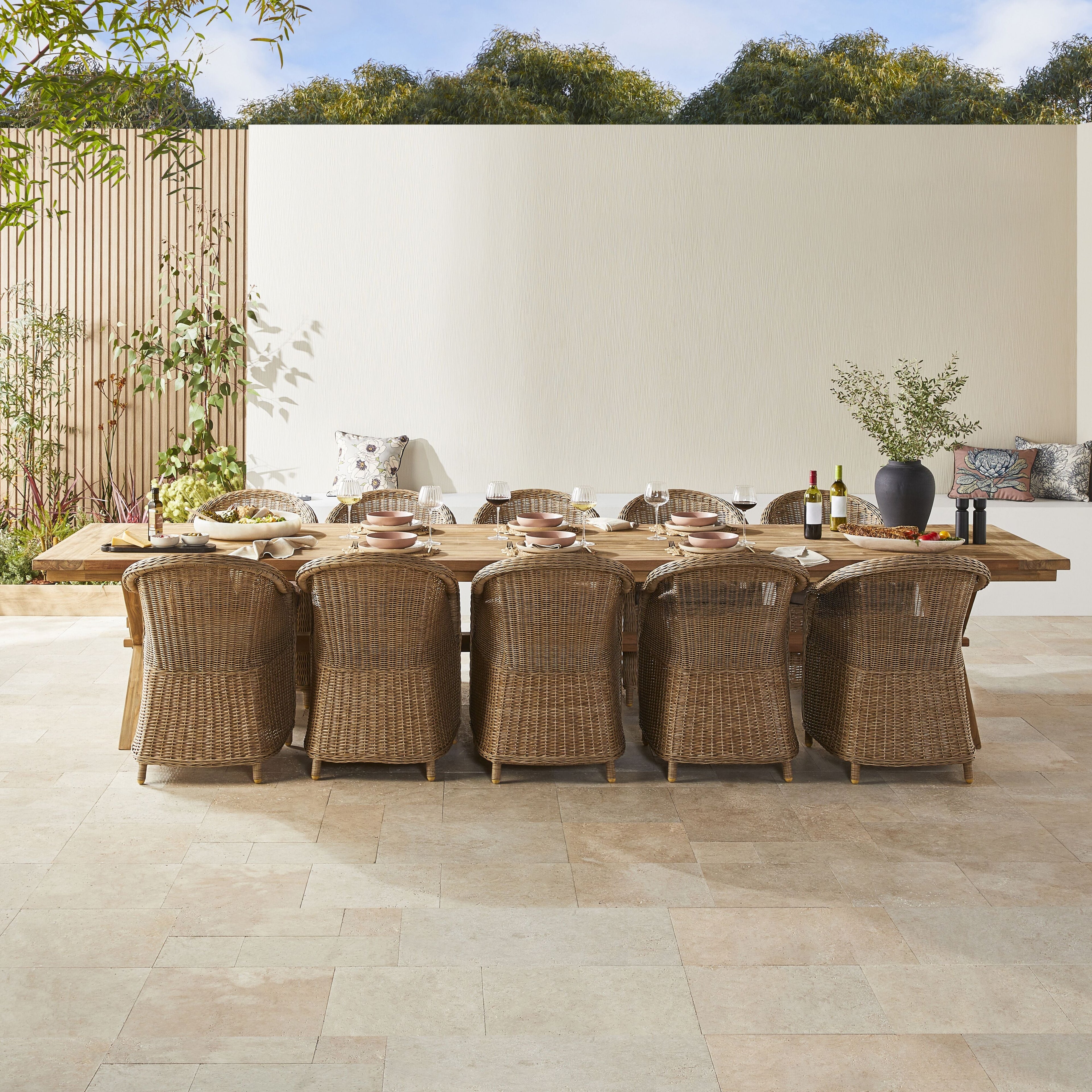 Verdun Outdoor Wicker Dining Chair With Cushion Natural