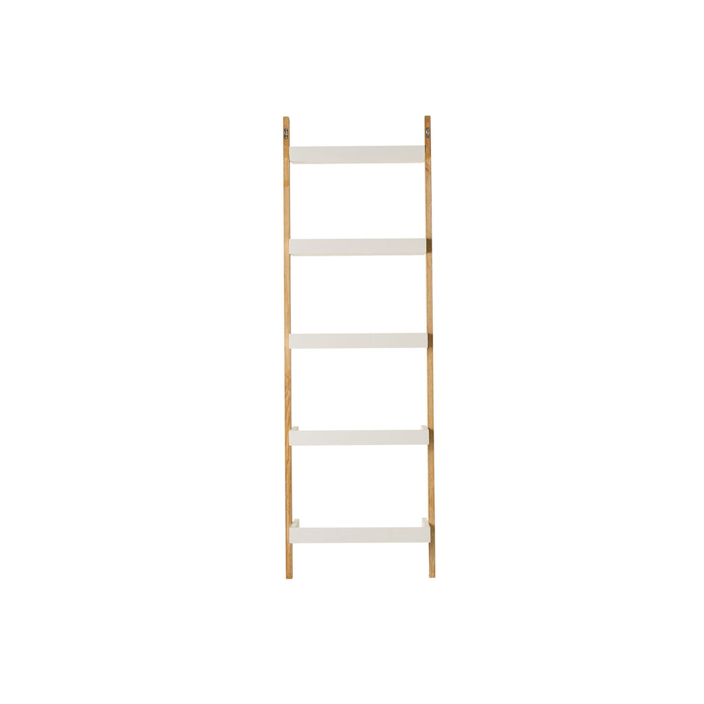 Clover Ladder Open Timber Shelving Unit White 185x60cm