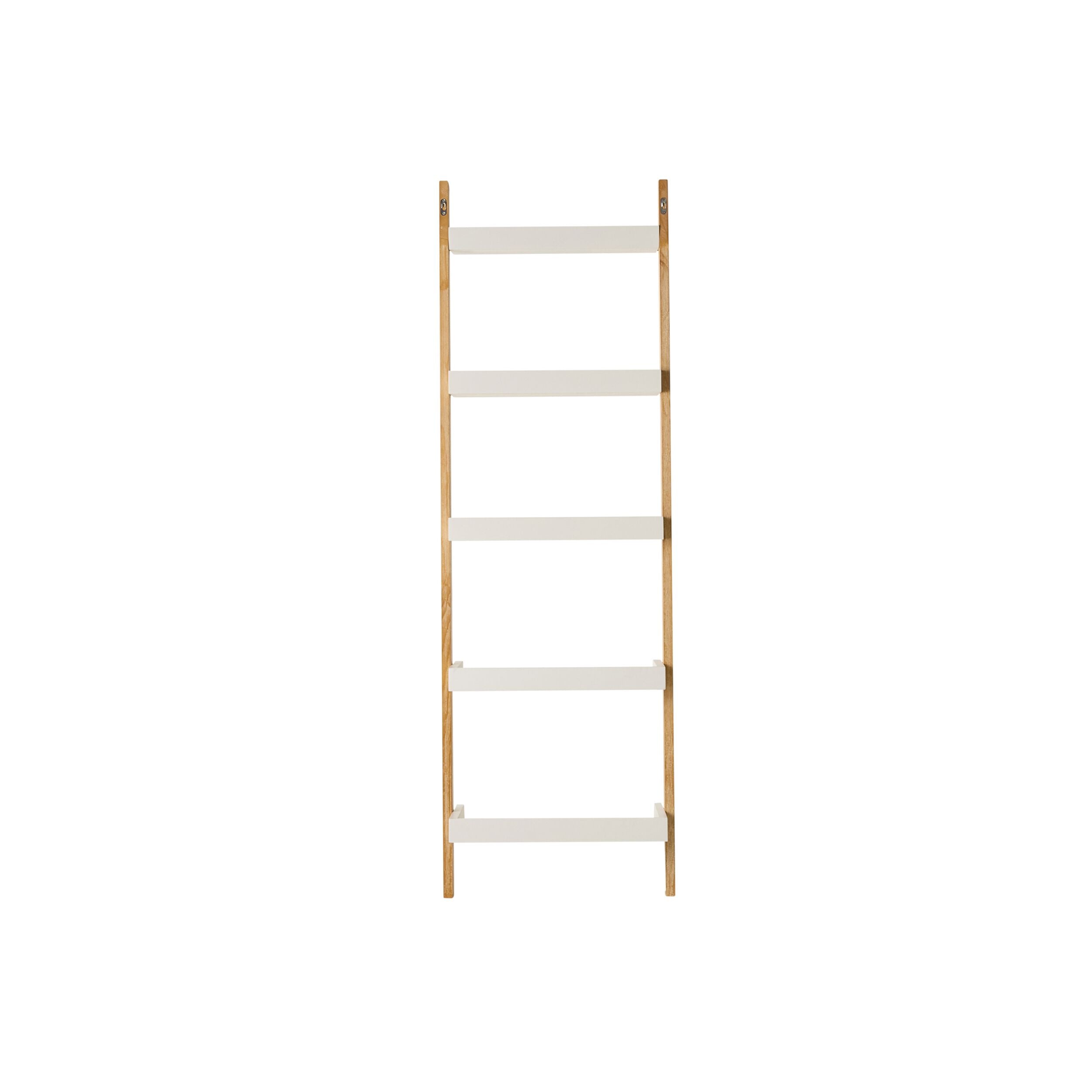 Clover Ladder Open Timber Shelving Unit White 185x60cm
