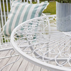 Table de jardin bistro en acier Arles Blanc brillant