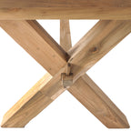 Table à manger en teck recyclé massif avec pieds croisés, finition naturelle, 320 cm