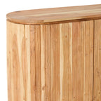 Buffet Kade en bois d'acacia 3 portes | 140 cm | Rainures verticales | Rangement moderne