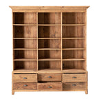Meuble bibliothèque Kalise avec 6 tiroirs en bois de récupération marron vintage