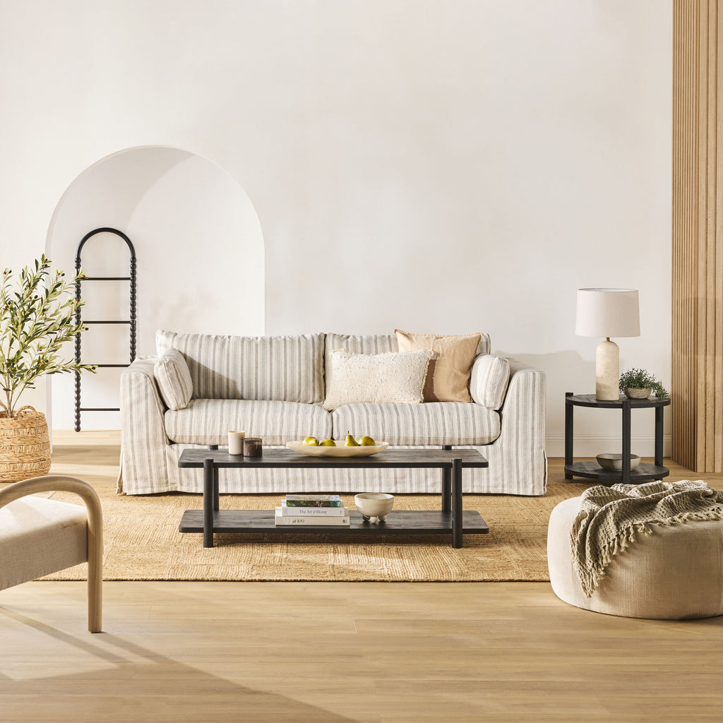 Manon 3 Seater Sofa Linen Stripe