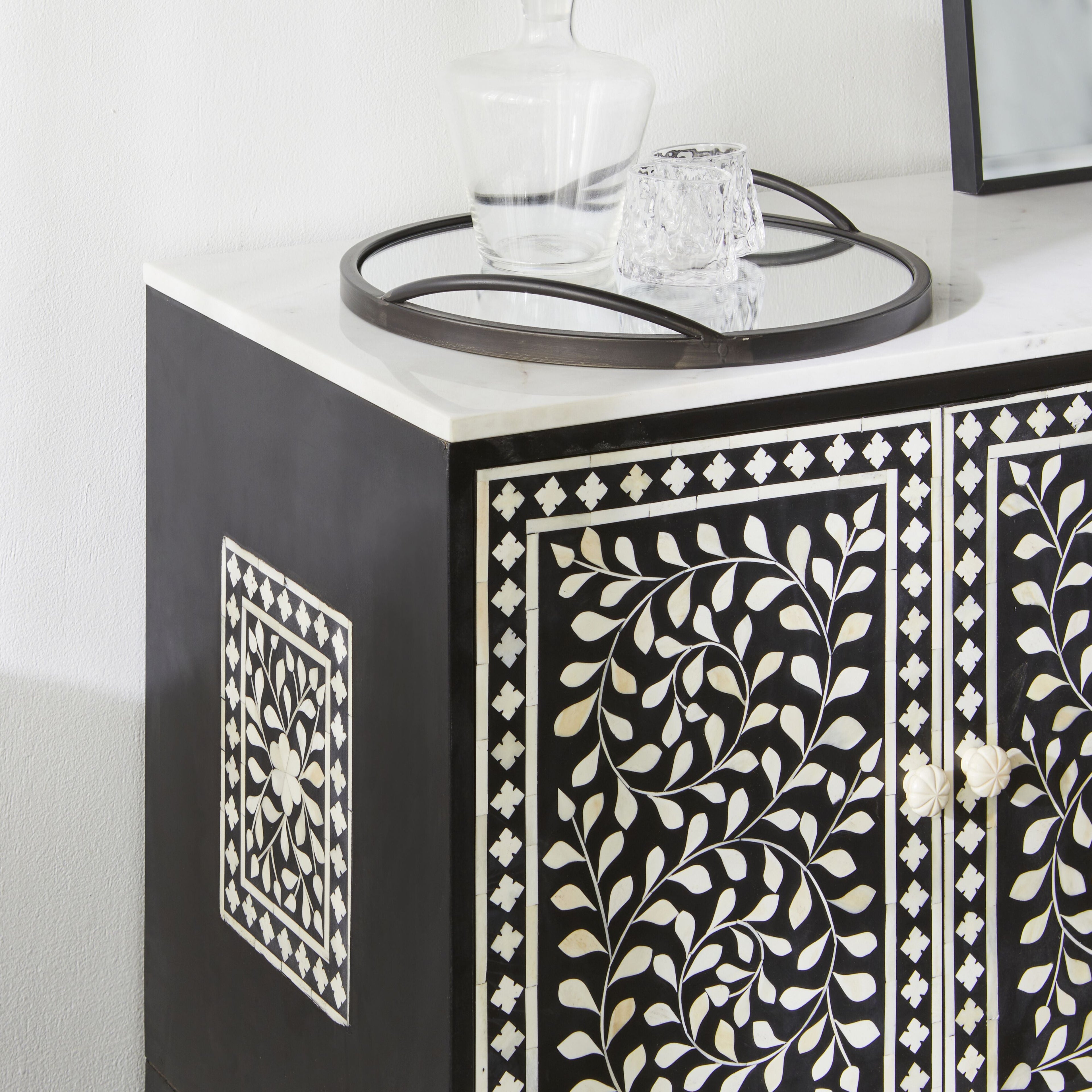Bone Inlay Sideboard Black