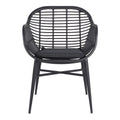 Deck Outdoor Wicker Dining Chair Matte Black