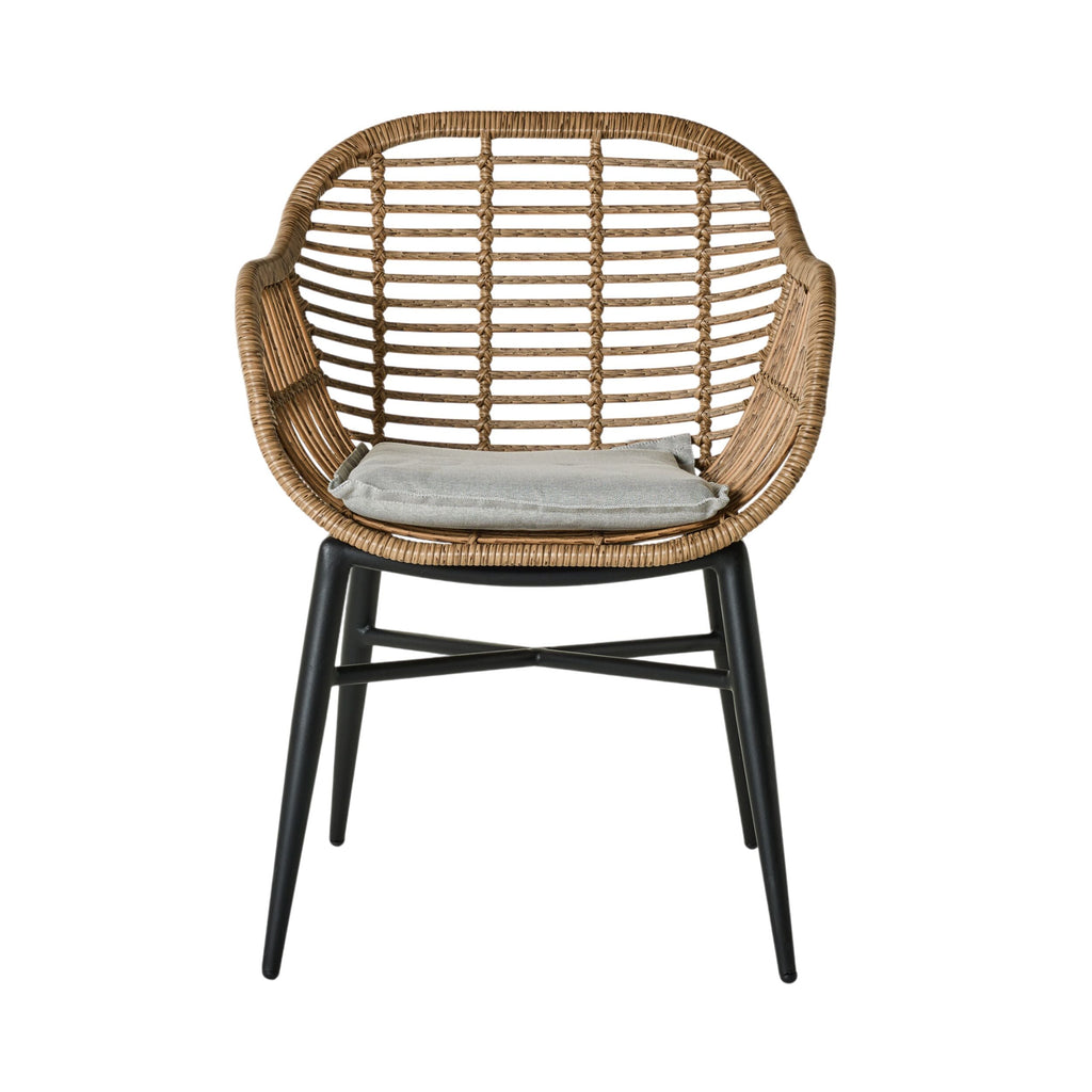 Deck Outdoor Wicker Dining Chair Natural Rattan