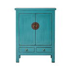 Bahut 2 portes et 2 tiroirs Sansha turquoise