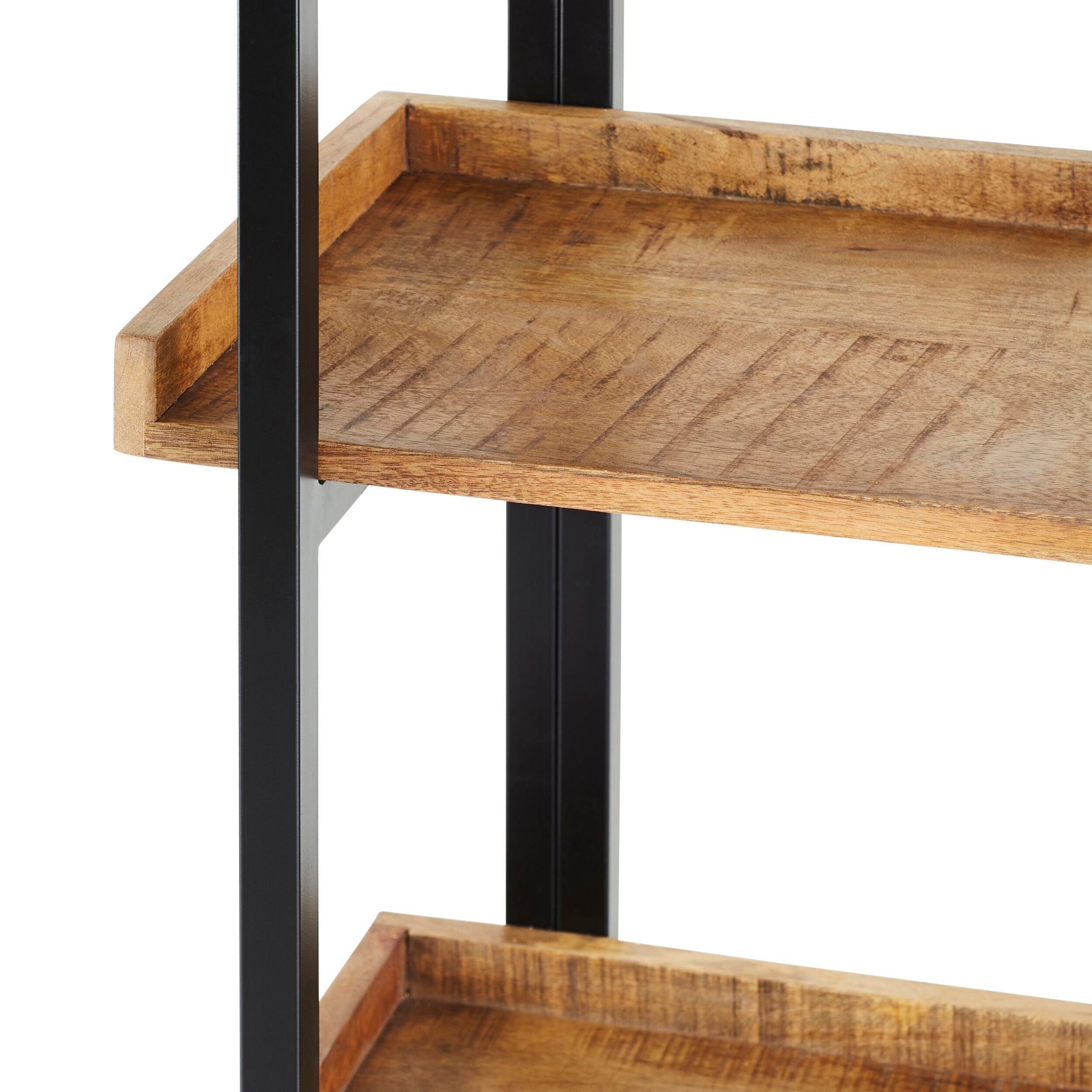 Emery Industrial Open Metal Tall Shelving Unit Black 180x120cm