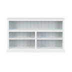 Bibliothèque basse en bois Armand Hamptons Blanche 90x155cm